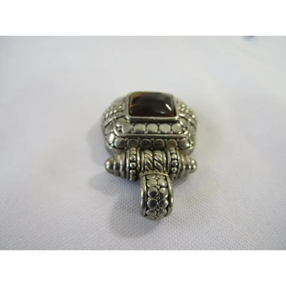 Silver Brown Tigers‎ Eye Topaz Pendant 1